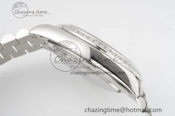 Day Date 40 SS Diamonds Bezel 904L Steel JDF 1:1 Best Edition Meteorite Dial on SS Bracelet A Attractive 2233