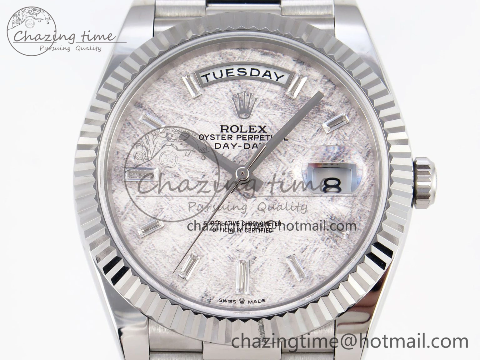 Original Day-Date 40 SS GSF Gain Weight Meteorite Crystal Dial on President Bracelet A 1916