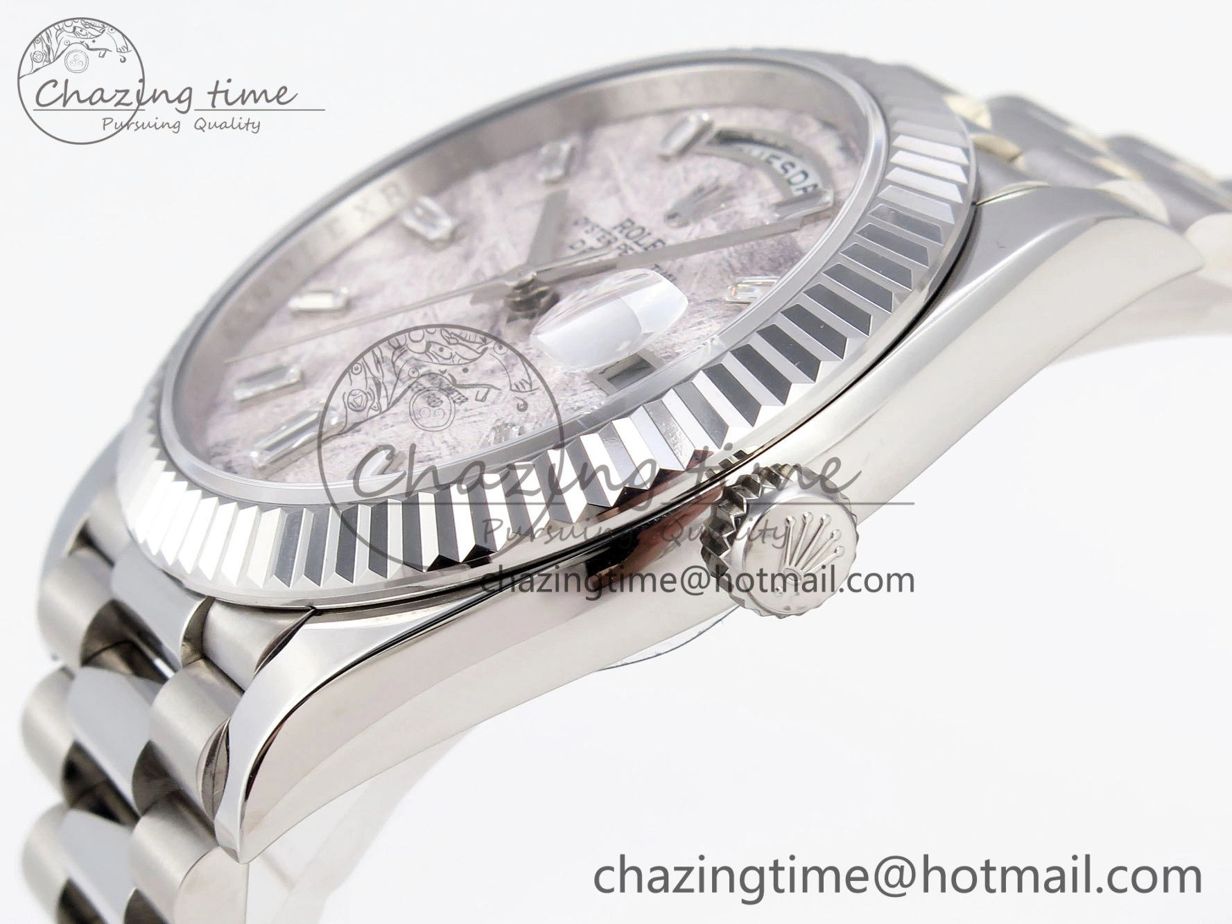 Original Day-Date 40 SS GSF Gain Weight Meteorite Crystal Dial on President Bracelet A 1916