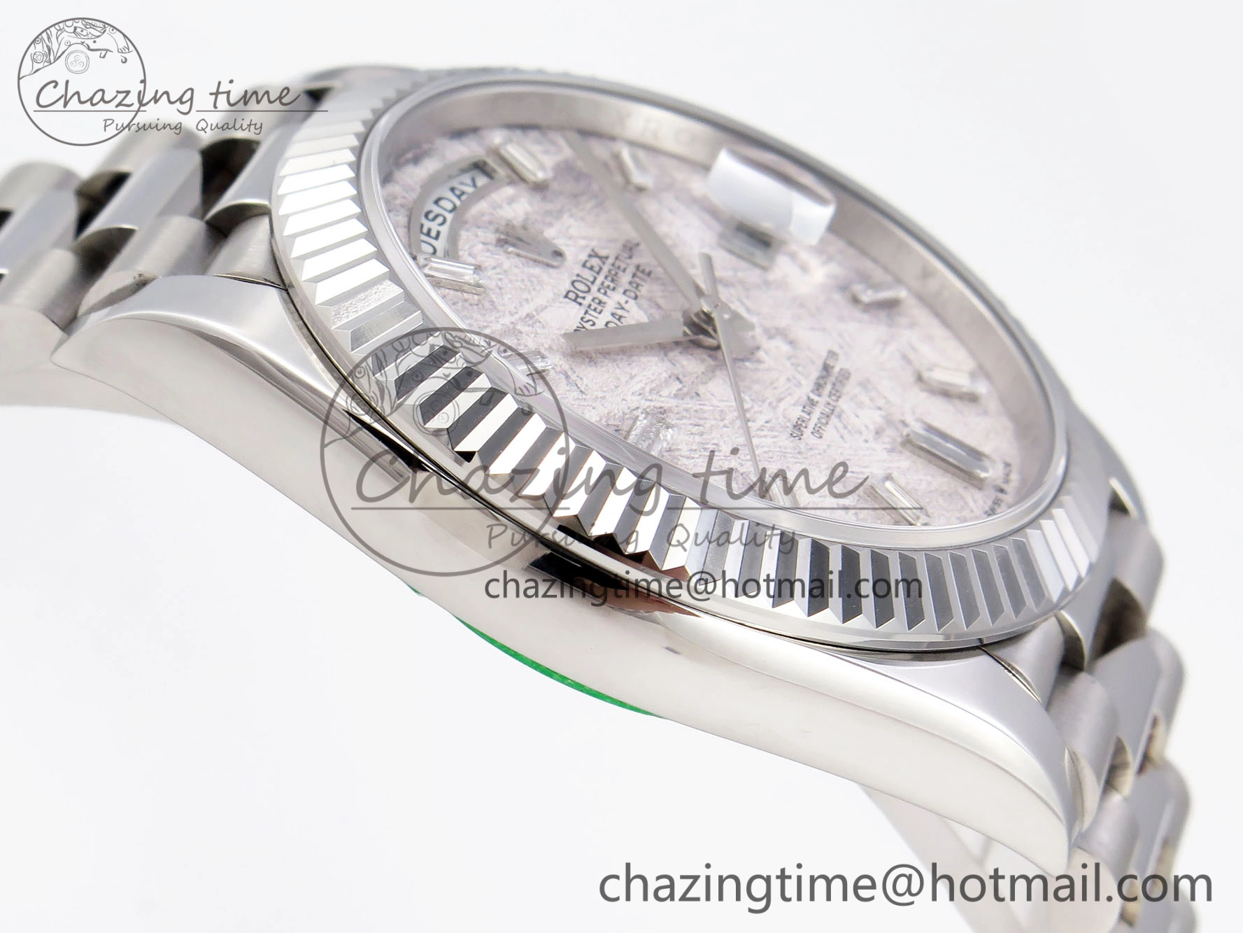Original Day-Date 40 SS GSF Gain Weight Meteorite Crystal Dial on President Bracelet A 1916