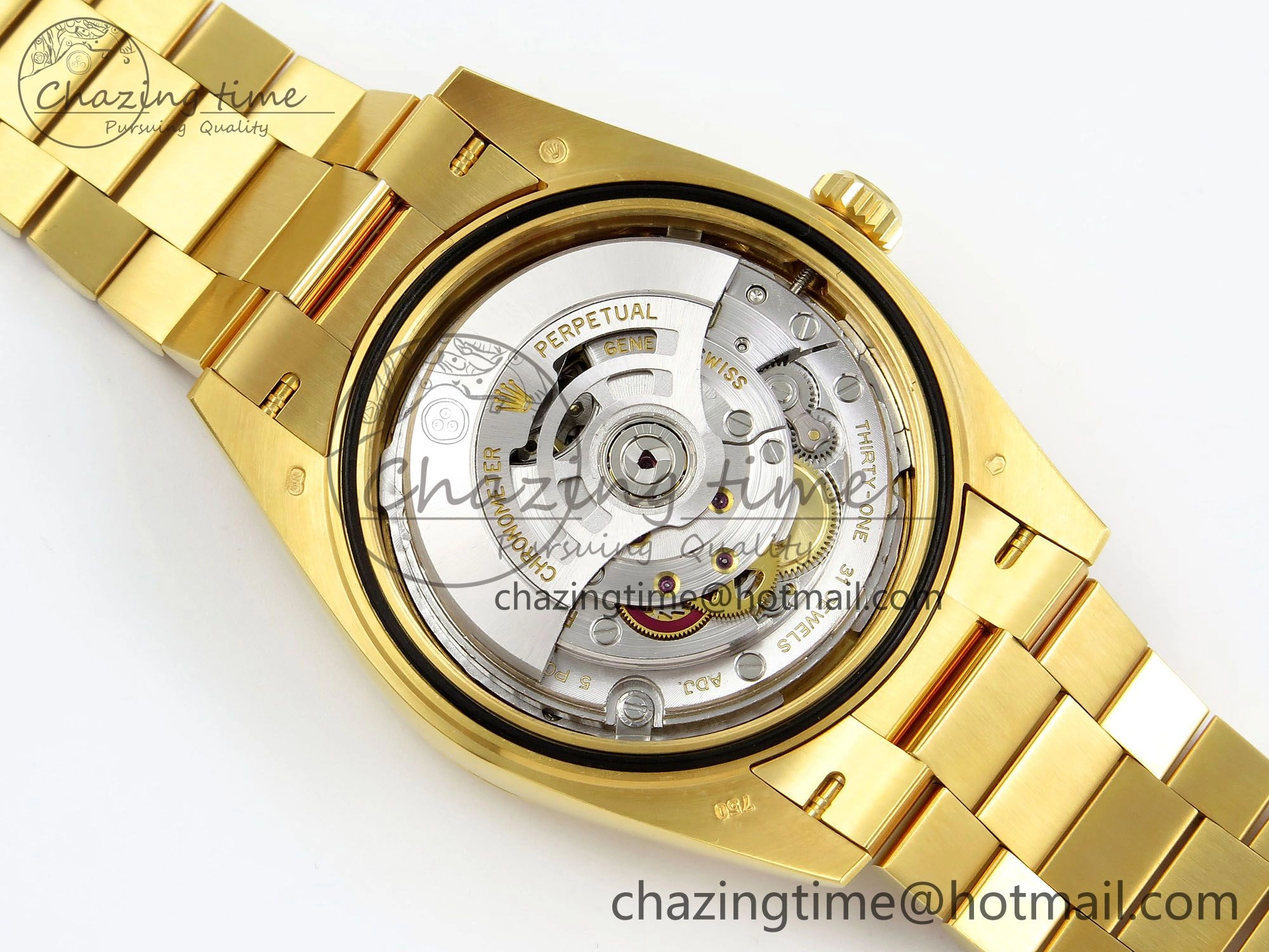WrinkleFree Day Date 40 YG 228238 ARF 1:1 Best Edition Green Roman Dial on President Bracelet VR3255 (Gain Weight) 1502