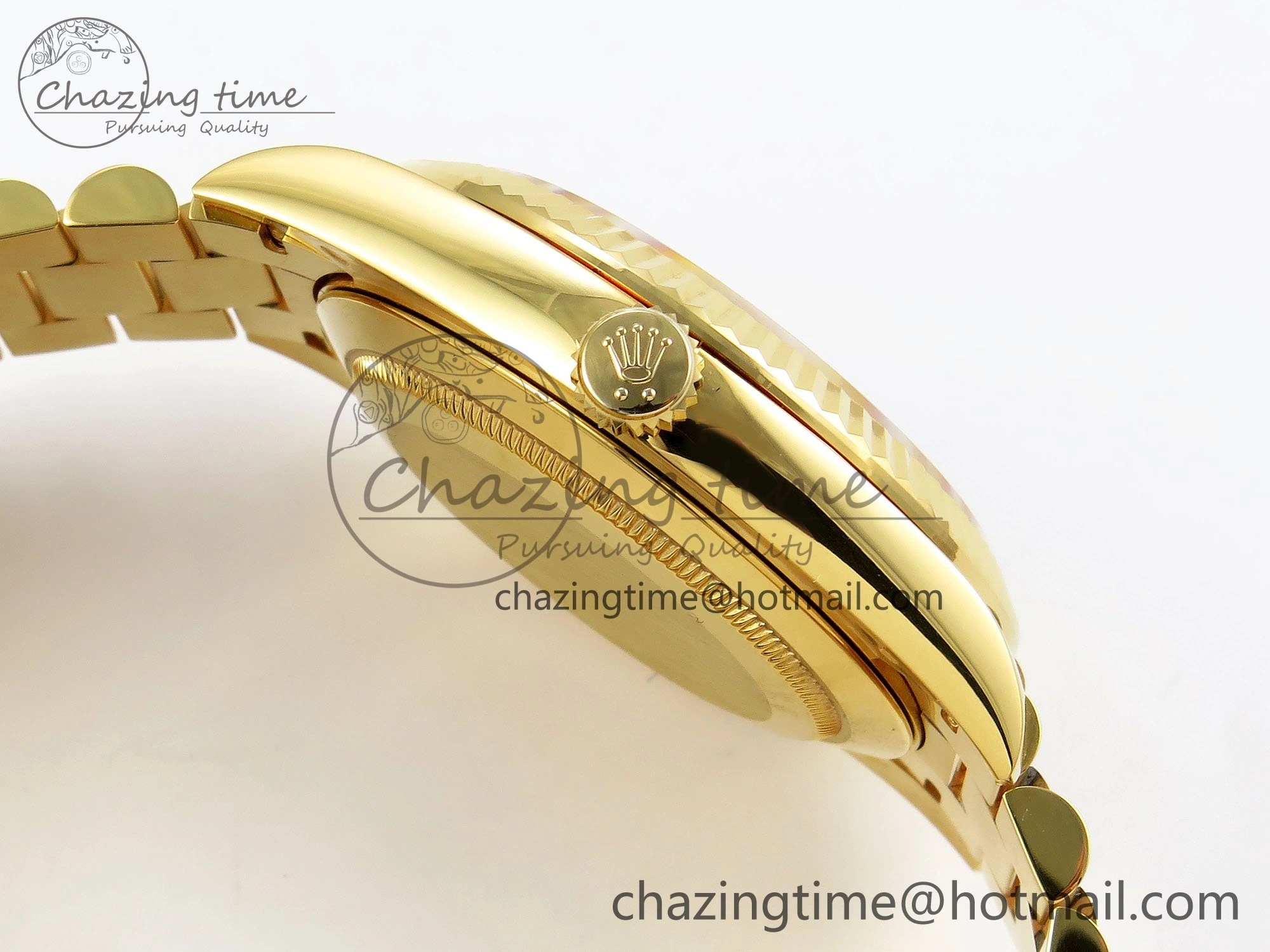 WellDesigned Day Date 40 YG 228238 ARF 1:1 Best Edition Green Roman Dial on President Bracelet VR 1521