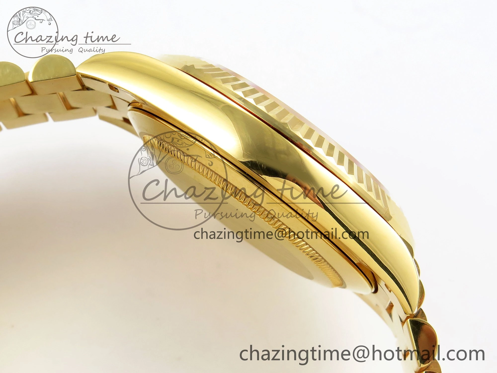 WellDesigned Day Date 40 YG 228238 ARF 1:1 Best Edition Green Roman Dial on President Bracelet VR 1521