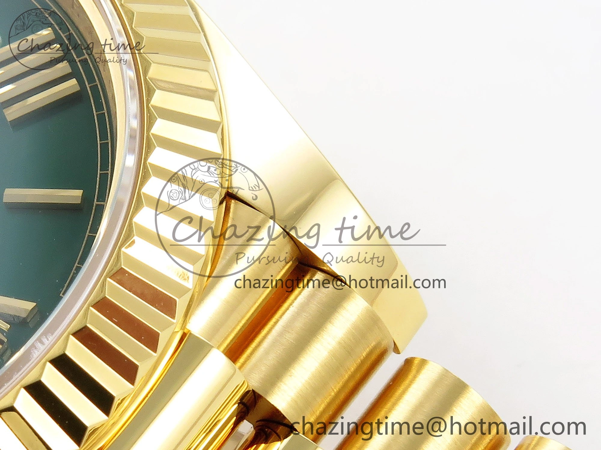 WellDesigned Day Date 40 YG 228238 ARF 1:1 Best Edition Green Roman Dial on President Bracelet VR 1521