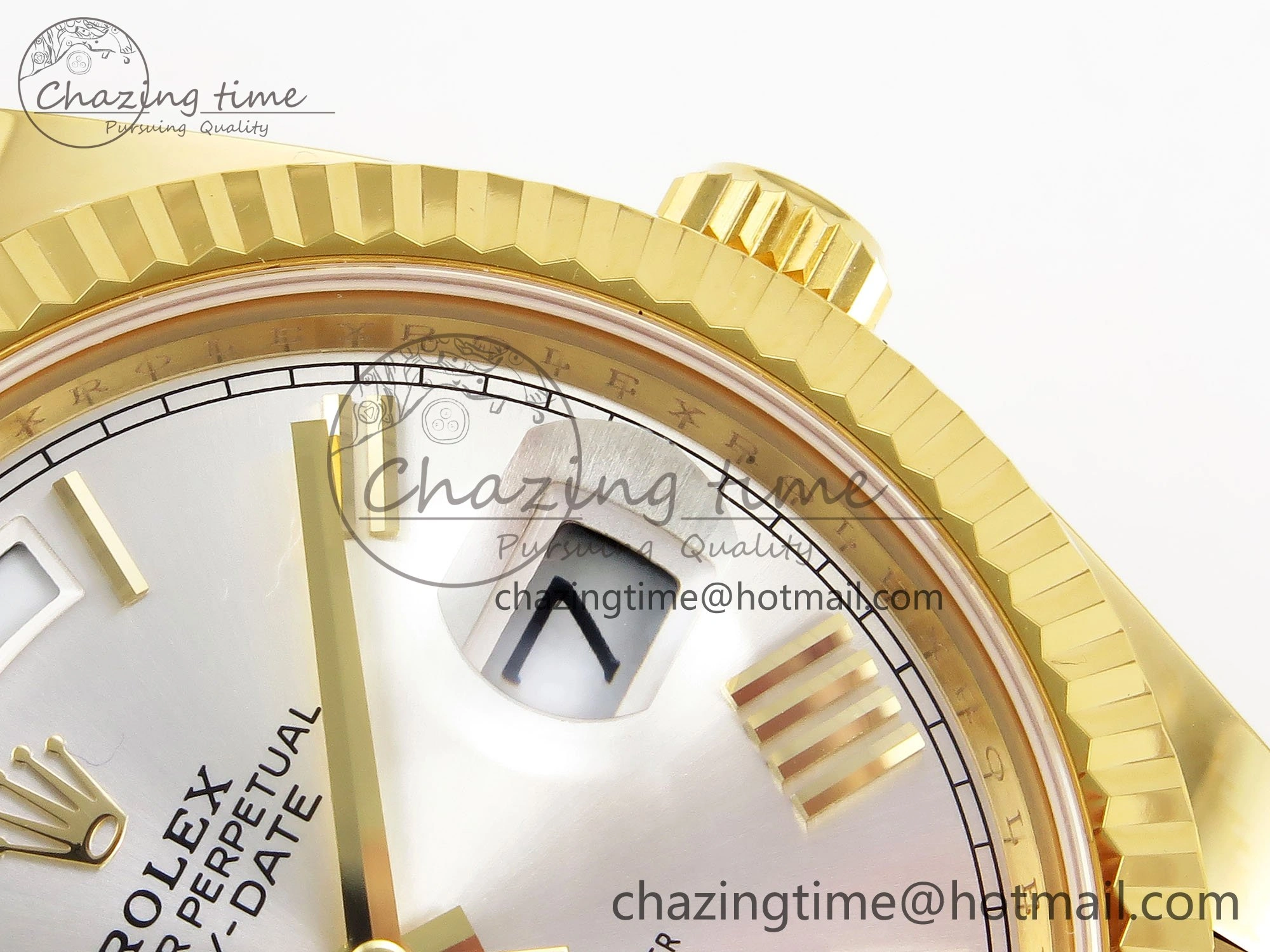Modern Day Date 40 YG 228238 ARF 1:1 Best Edition Silver Roman Dial on President Bracelet VR 1513