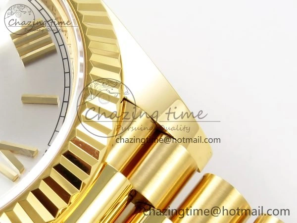 Modern Day Date 40 YG 228238 ARF 1:1 Best Edition Silver Roman Dial on President Bracelet VR 1513