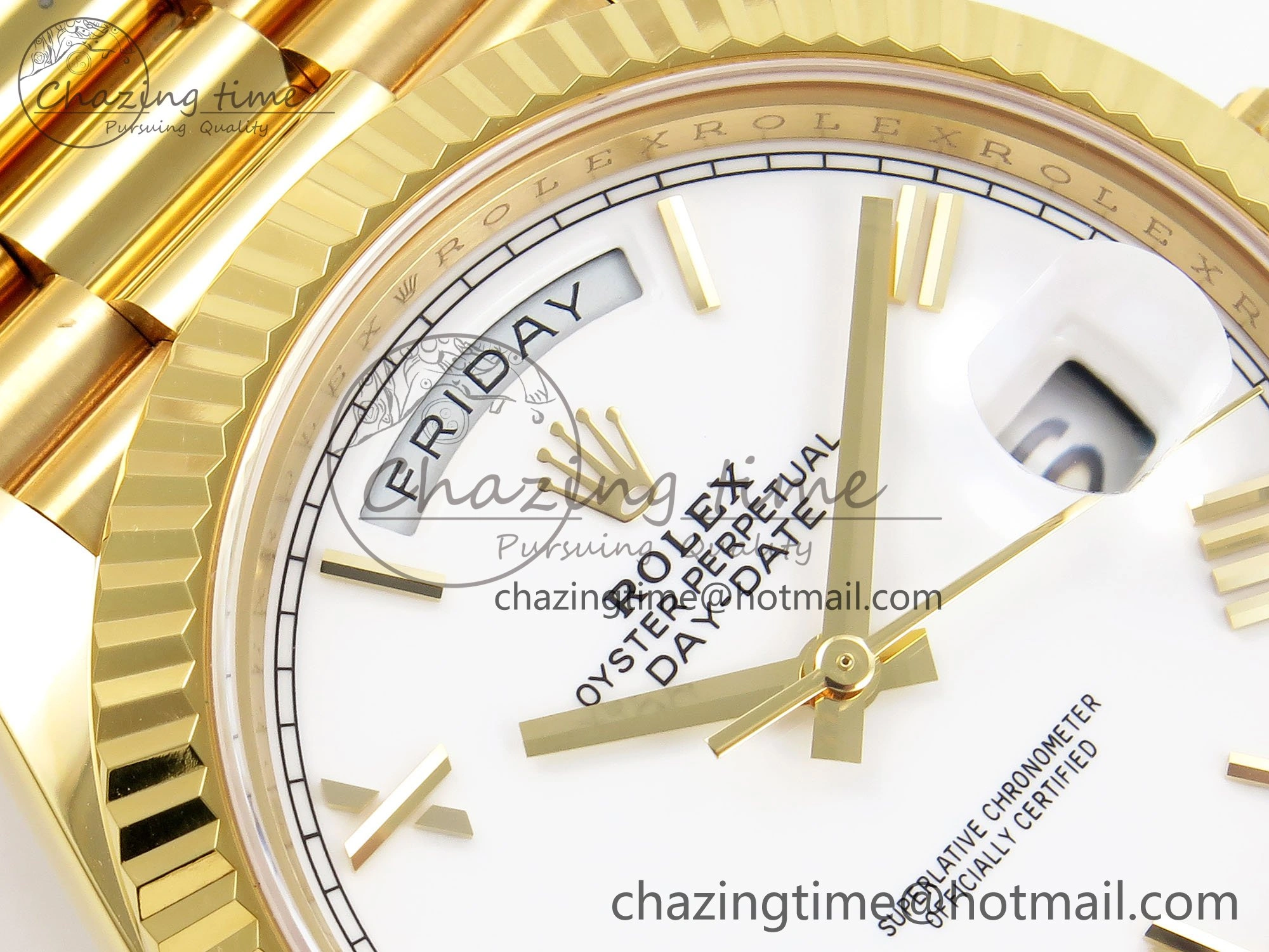 Bright Day Date 40 YG 228238 ARF 1:1 Best Edition White Roman Dial on President Bracelet VR 1511