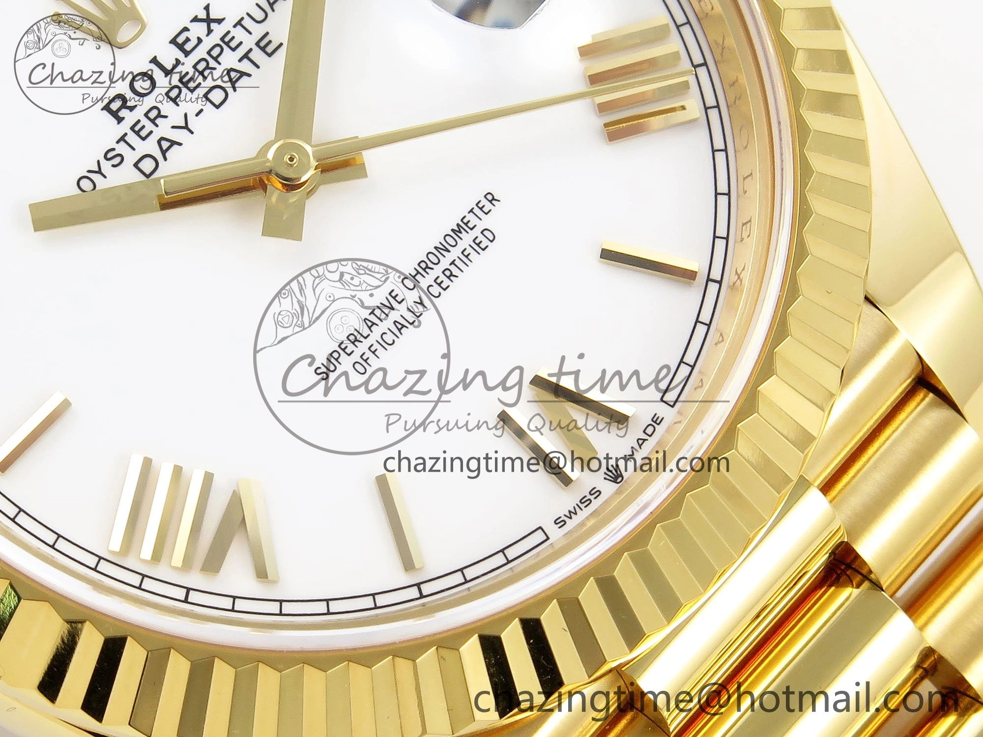 Bright Day Date 40 YG 228238 ARF 1:1 Best Edition White Roman Dial on President Bracelet VR 1511