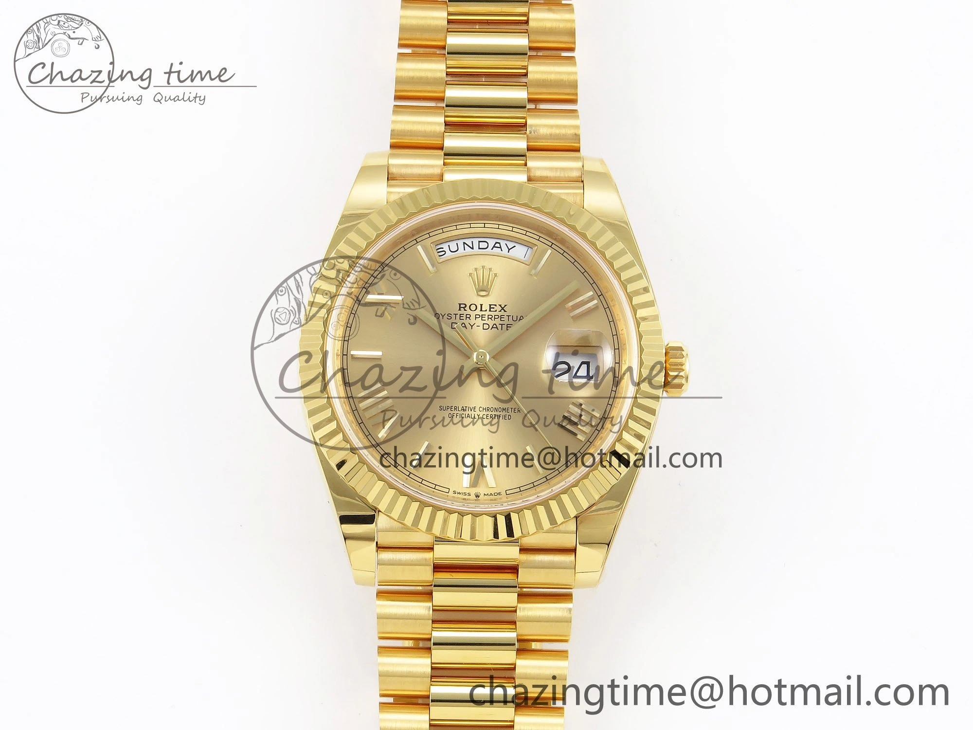 Fashionable Day Date 40 YG 228238 ARF 1:1 Best Edition YG Roman Dial on President Bracelet VR 1514