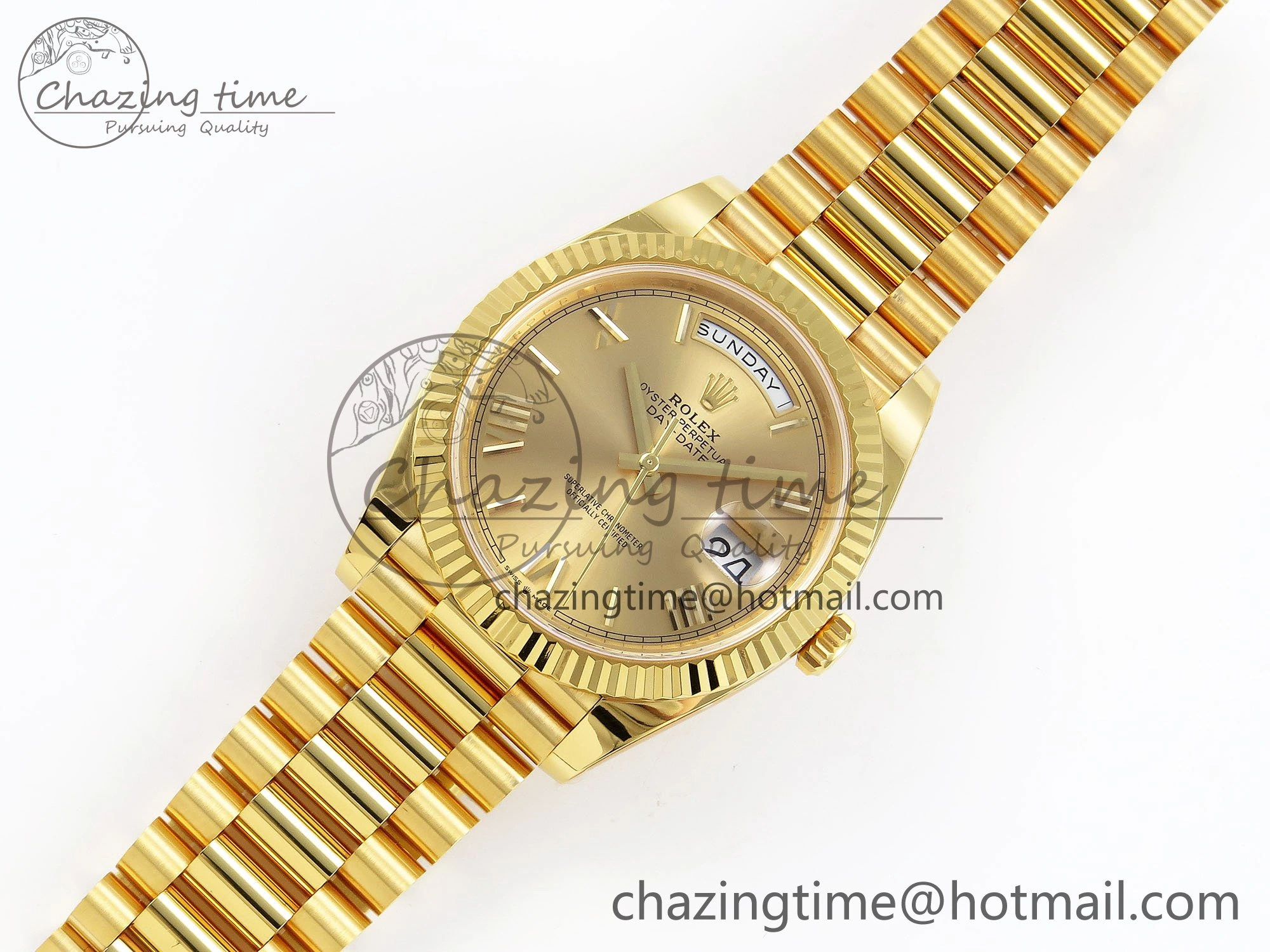 Fashionable Day Date 40 YG 228238 ARF 1:1 Best Edition YG Roman Dial on President Bracelet VR 1514