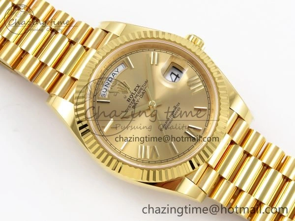 Fashionable Day Date 40 YG 228238 ARF 1:1 Best Edition YG Roman Dial on President Bracelet VR 1514
