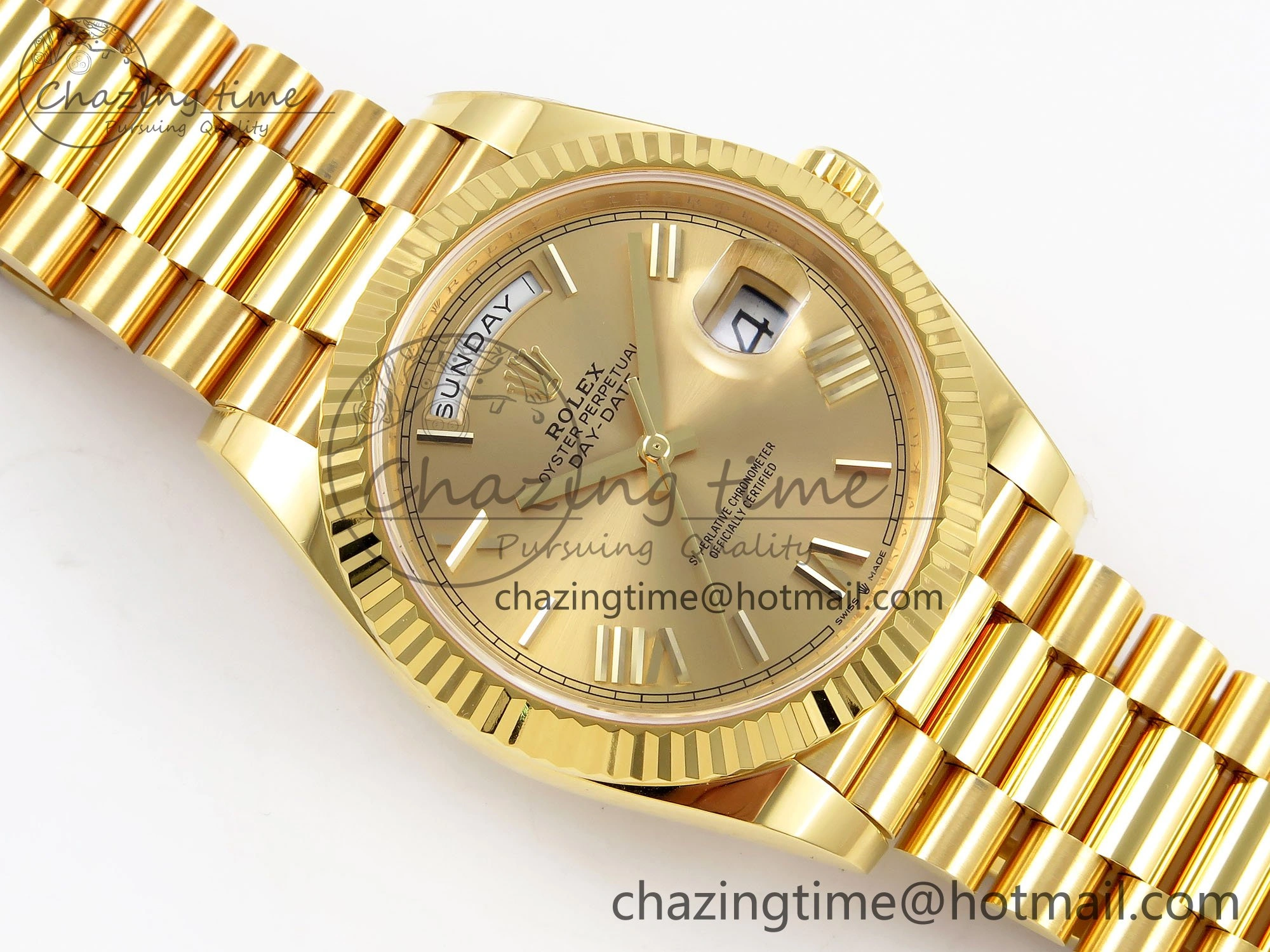 Fashionable Day Date 40 YG 228238 ARF 1:1 Best Edition YG Roman Dial on President Bracelet VR 1514