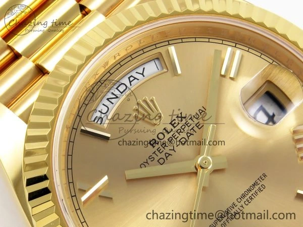 Fashionable Day Date 40 YG 228238 ARF 1:1 Best Edition YG Roman Dial on President Bracelet VR 1514