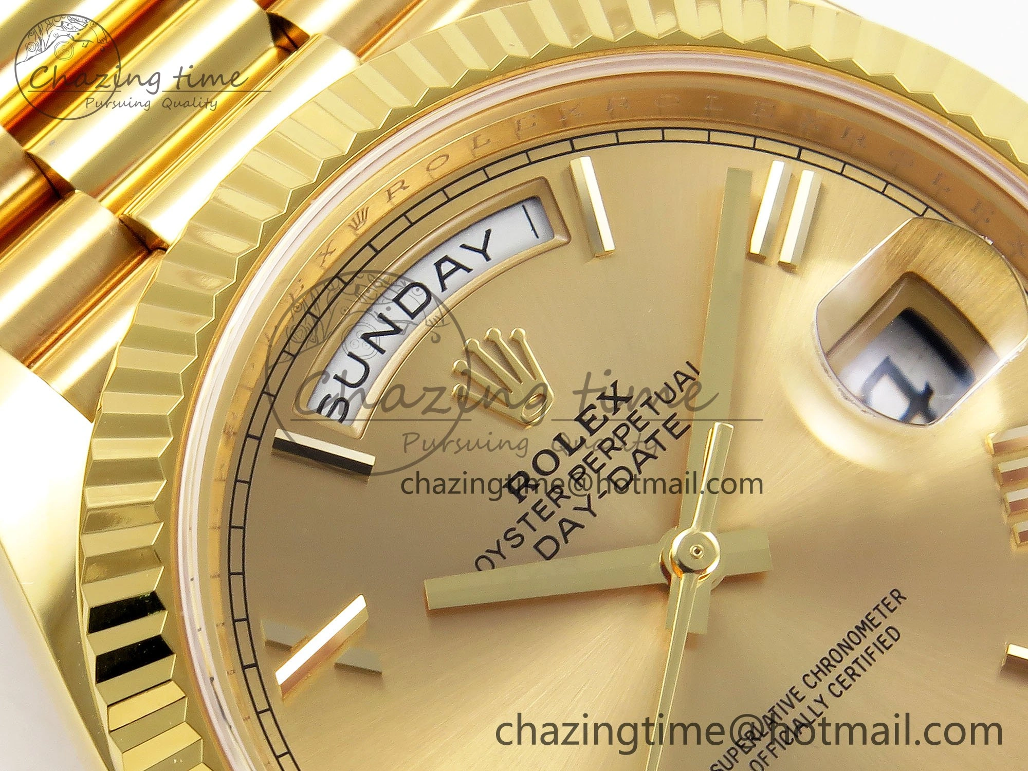 Fashionable Day Date 40 YG 228238 ARF 1:1 Best Edition YG Roman Dial on President Bracelet VR 1514