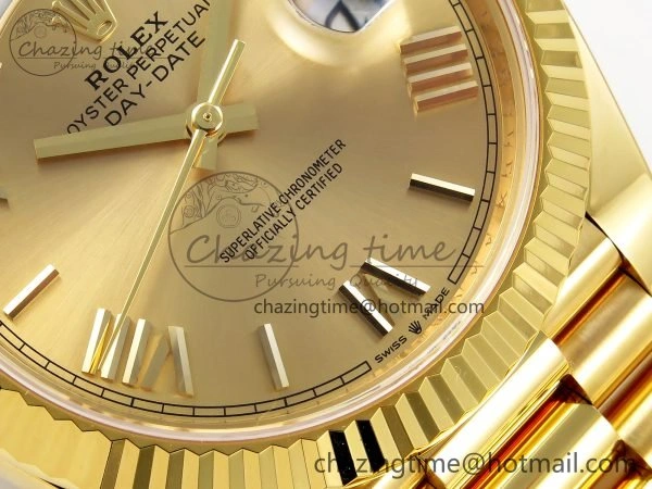Fashionable Day Date 40 YG 228238 ARF 1:1 Best Edition YG Roman Dial on President Bracelet VR 1514
