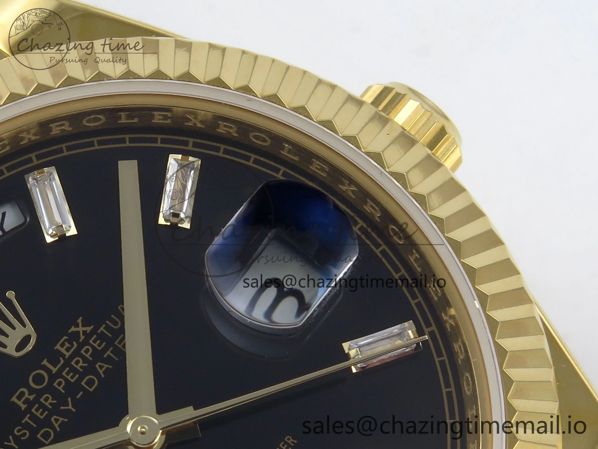 Casual Day Date 40 YG 228238 KF 1:1 Best Edition Black Crystal Dial on President Bracelet VR3255 (Gain Weight) 842