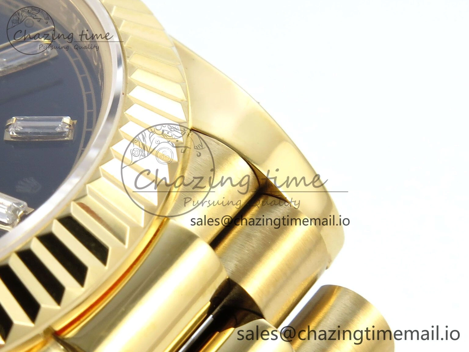 Casual Day Date 40 YG 228238 KF 1:1 Best Edition Black Crystal Dial on President Bracelet VR3255 (Gain Weight) 842