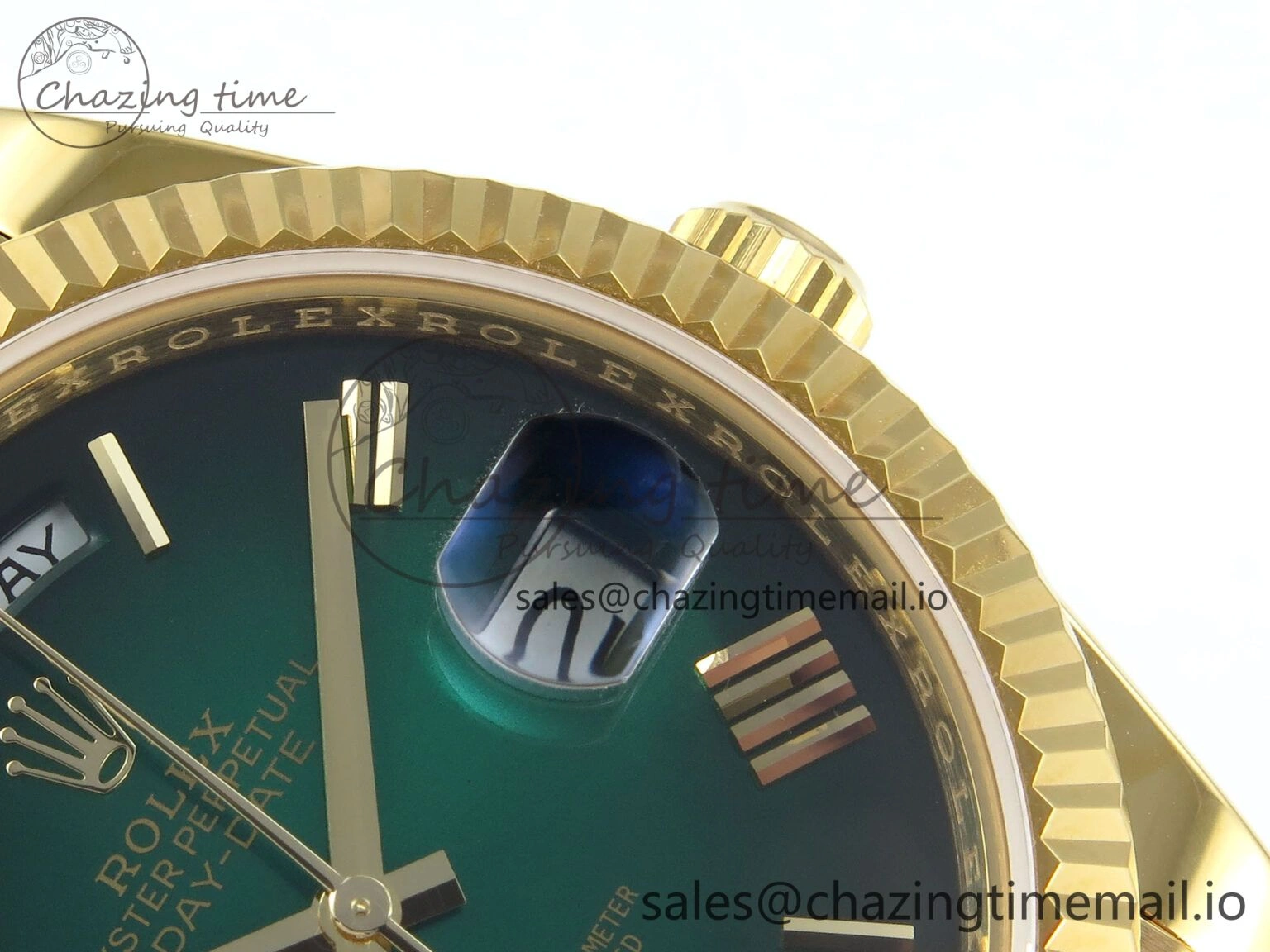 Day Date 40 YG 228238 KF 1:1 Best Edition Green Ombre Dial on President Bracelet VR3255 (Gain Weight) SportInspired 844