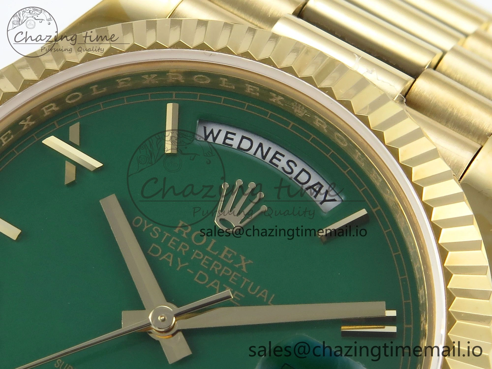 Day Date 40 YG 228238 KF 1:1 Best Edition Green Roman Dial on President Bracelet VR3255 (Gain Weight) Seasonal 840