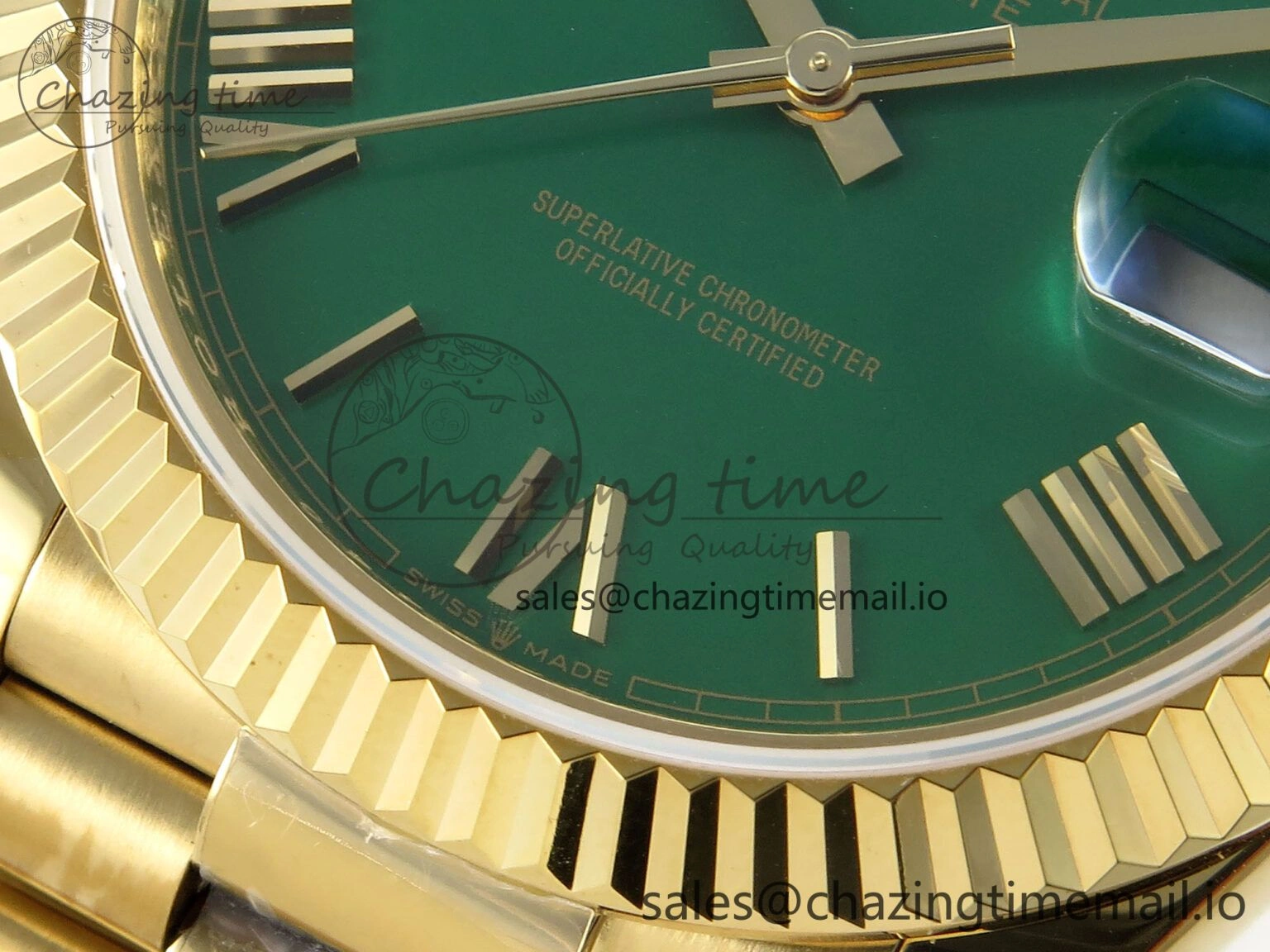 Day Date 40 YG 228238 KF 1:1 Best Edition Green Roman Dial on President Bracelet VR3255 (Gain Weight) Seasonal 840