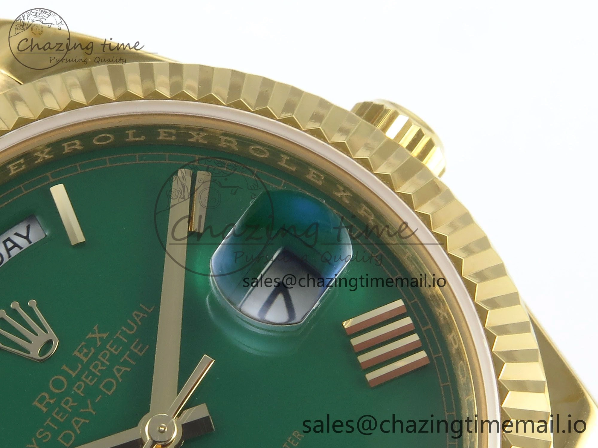 Day Date 40 YG 228238 KF 1:1 Best Edition Green Roman Dial on President Bracelet VR3255 (Gain Weight) Seasonal 840