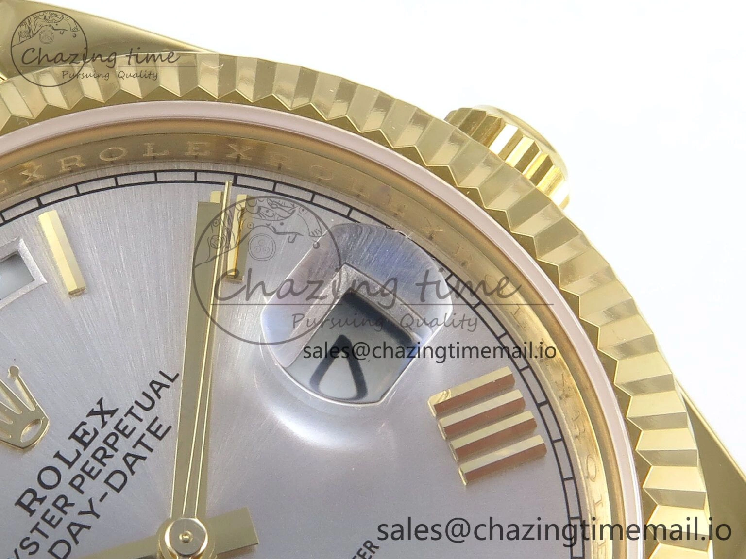 Sleek Day Date 40 YG 228238 KF 1:1 Best Edition Silver Roman Dial on President Bracelet VR3255 (Gain Weight) 845
