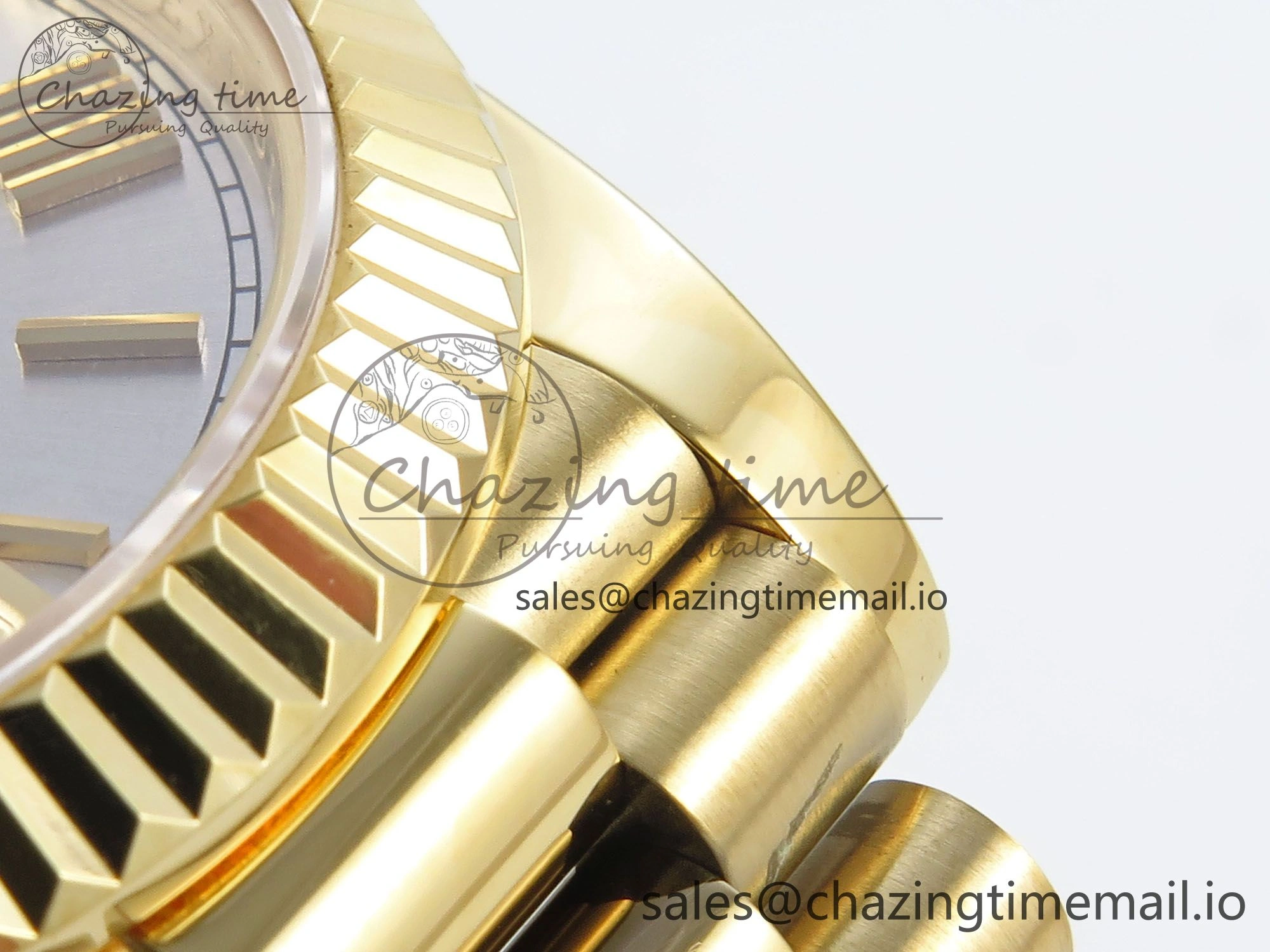 Sleek Day Date 40 YG 228238 KF 1:1 Best Edition Silver Roman Dial on President Bracelet VR3255 (Gain Weight) 845