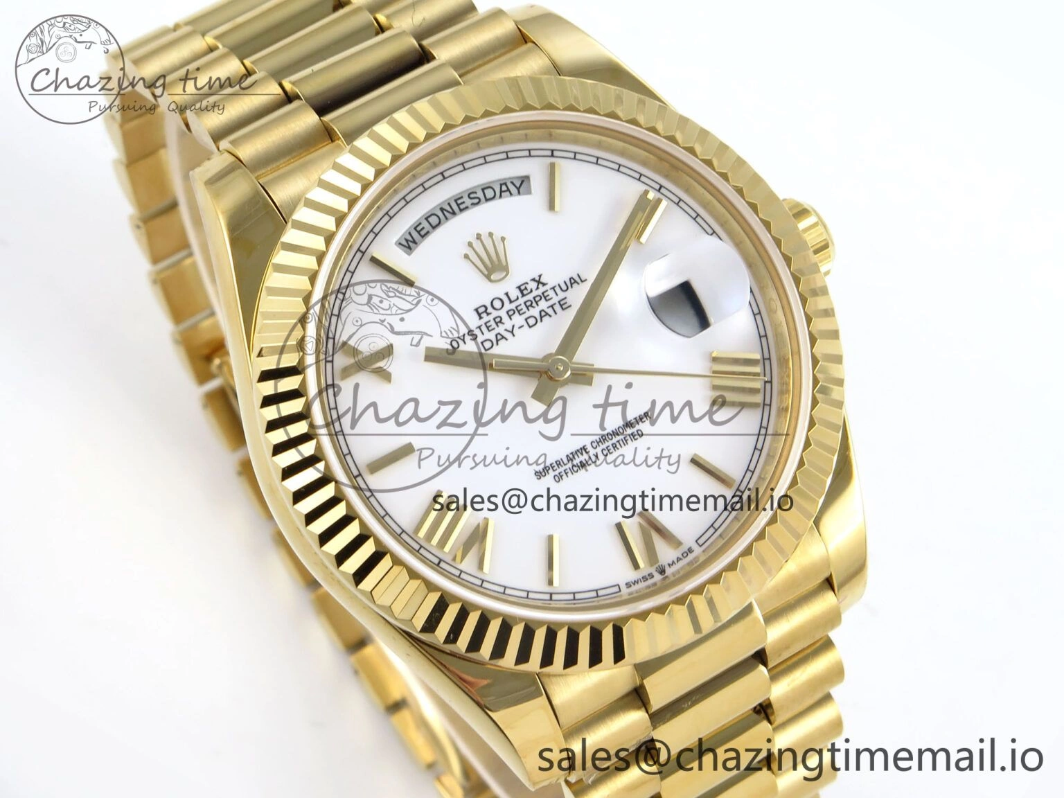 Day Date 40 YG 228238 KF 1:1 Best Edition White Roman Dial on President Bracelet VR3255 (Gain Weight) MoistureWicking 841