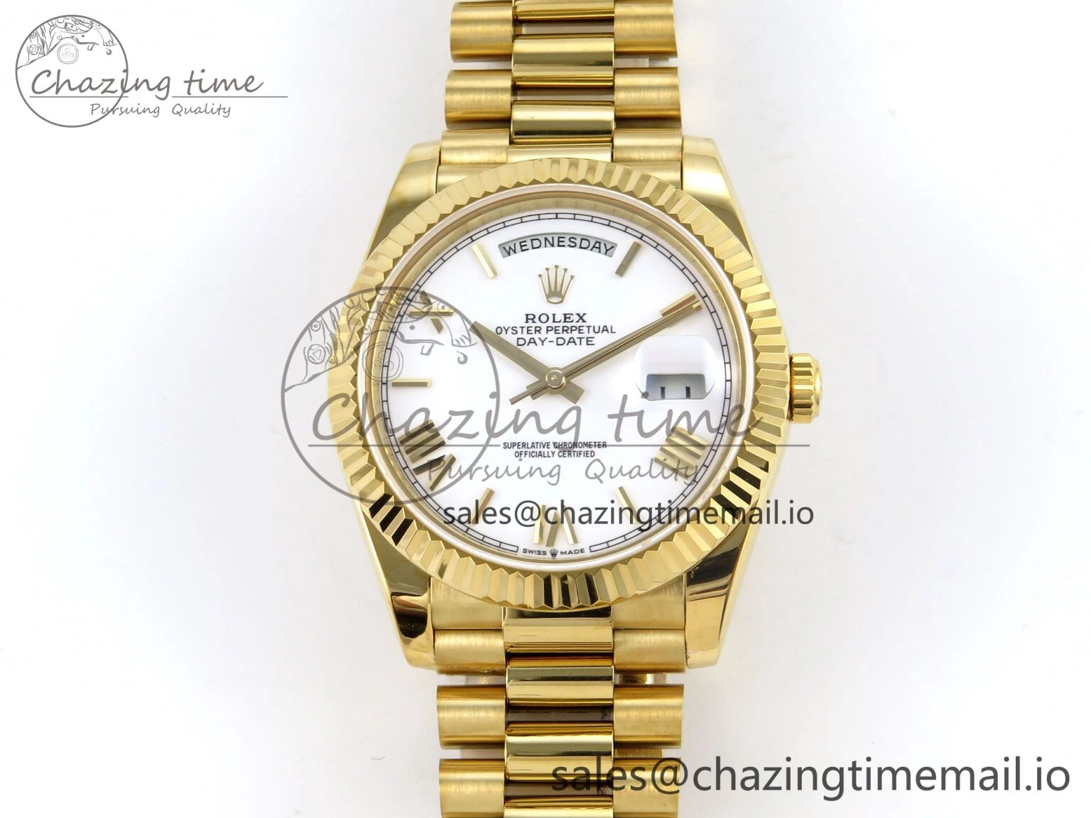 Day Date 40 YG 228238 KF 1:1 Best Edition White Roman Dial on President Bracelet VR3255 (Gain Weight) MoistureWicking 841