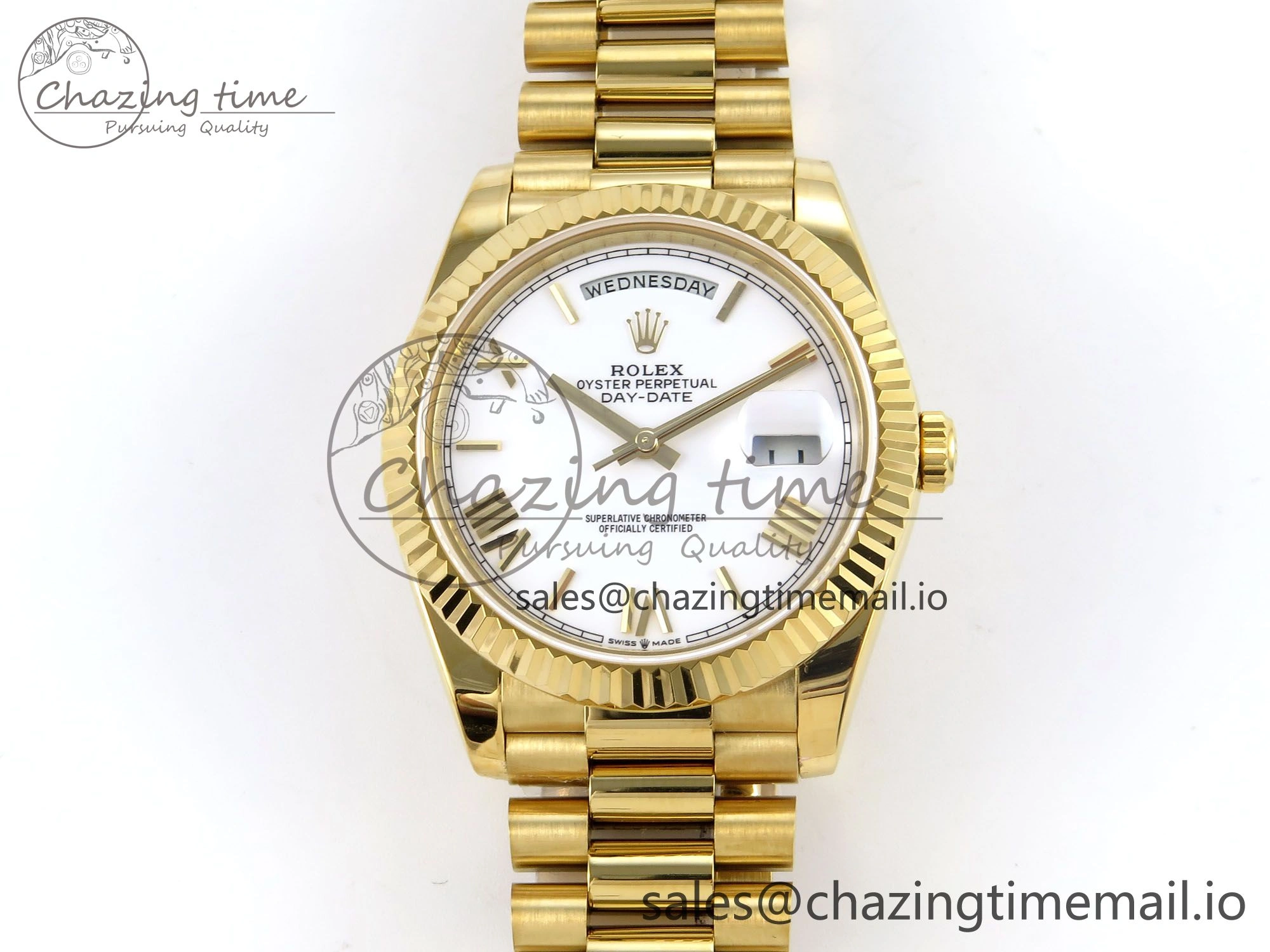Day Date 40 YG 228238 KF 1:1 Best Edition White Roman Dial on President Bracelet VR3255 (Gain Weight) MoistureWicking 841