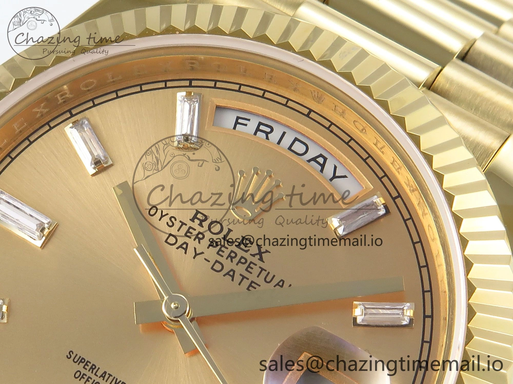 Soft Day Date 40 YG 228238 KF 1:1 Best Edition YG Crystal Dial on President Bracelet VR3255 (Gain Weight) 843