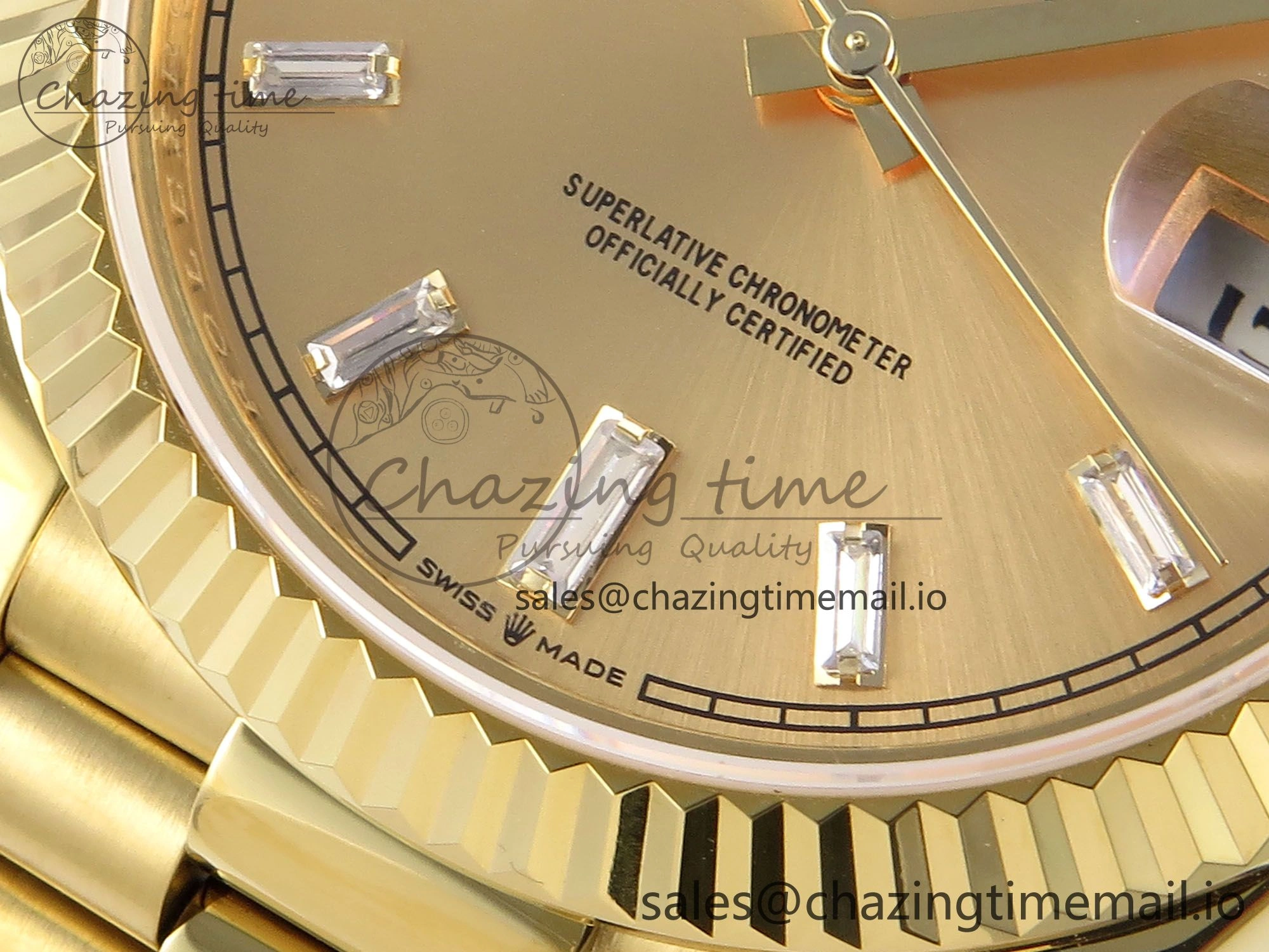 Soft Day Date 40 YG 228238 KF 1:1 Best Edition YG Crystal Dial on President Bracelet VR3255 (Gain Weight) 843