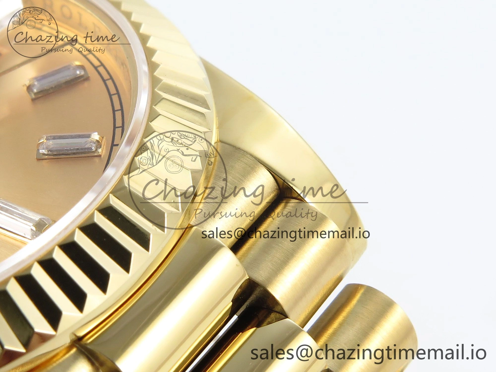 Soft Day Date 40 YG 228238 KF 1:1 Best Edition YG Crystal Dial on President Bracelet VR3255 (Gain Weight) 843