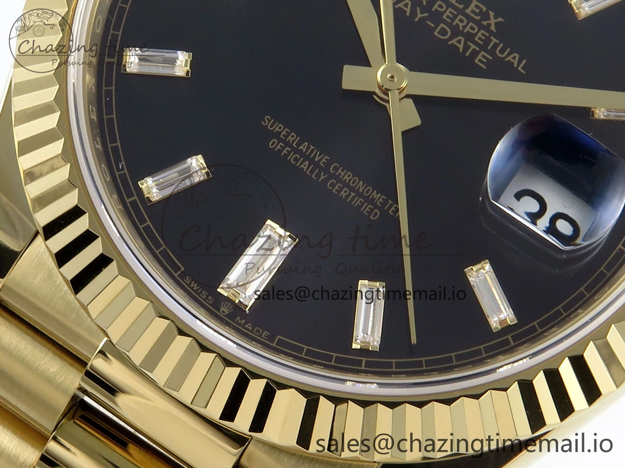 Seasonal Day Date 40 YG 228238 Noob 1:1 Best Edition Black Crystal Dial on President Bracelet A2836 (Gain Weight) 799
