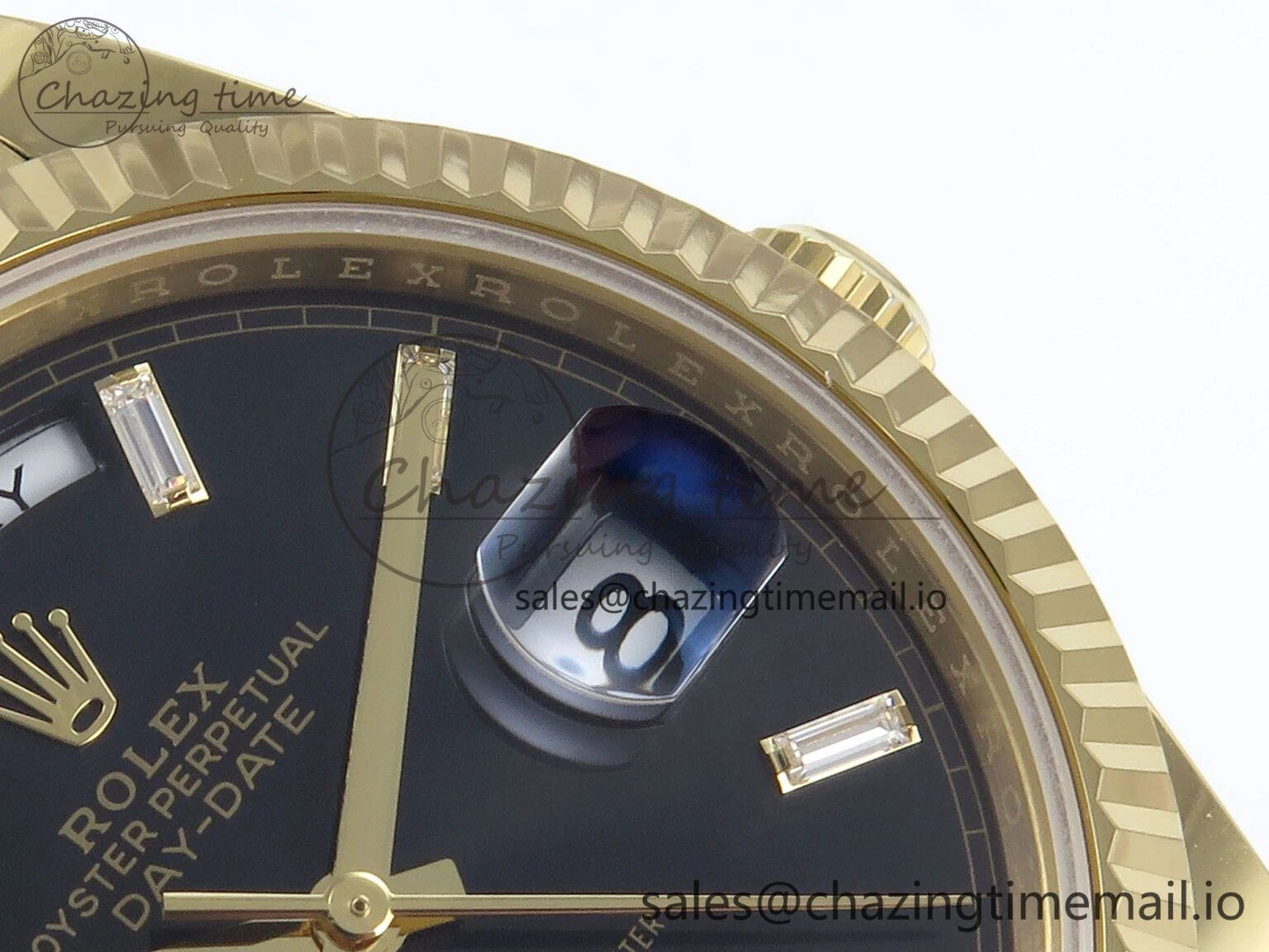 Seasonal Day Date 40 YG 228238 Noob 1:1 Best Edition Black Crystal Dial on President Bracelet A2836 (Gain Weight) 799