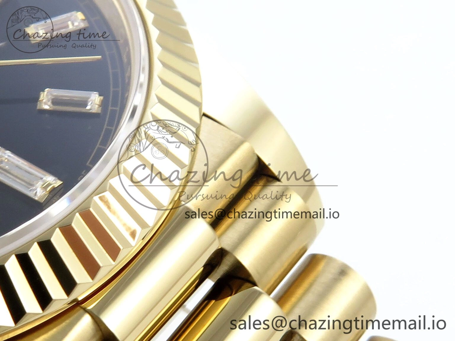Seasonal Day Date 40 YG 228238 Noob 1:1 Best Edition Black Crystal Dial on President Bracelet A2836 (Gain Weight) 799