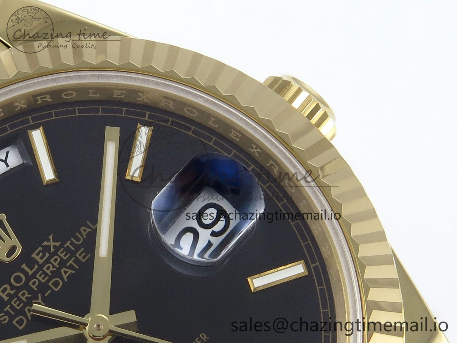 ZeroBulk Day Date 40 YG 228238 Noob 1:1 Best Edition Black Stick Dial on President Bracelet A2836 (Gain Weight) 802