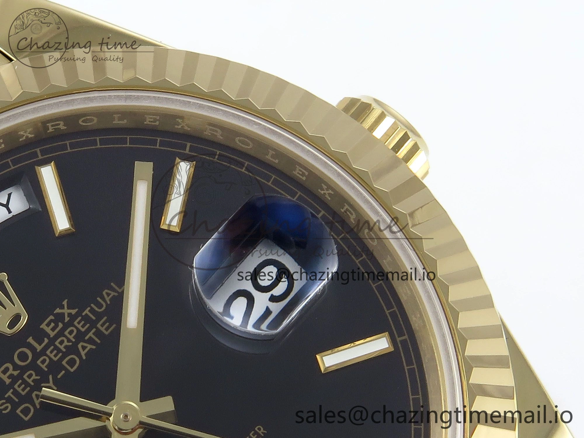 ZeroBulk Day Date 40 YG 228238 Noob 1:1 Best Edition Black Stick Dial on President Bracelet A2836 (Gain Weight) 802