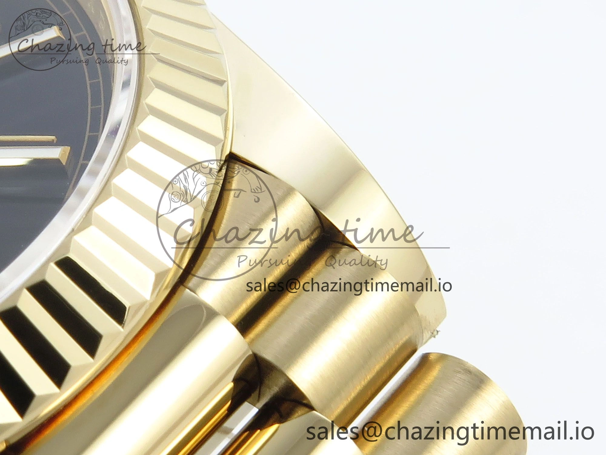 ZeroBulk Day Date 40 YG 228238 Noob 1:1 Best Edition Black Stick Dial on President Bracelet A2836 (Gain Weight) 802