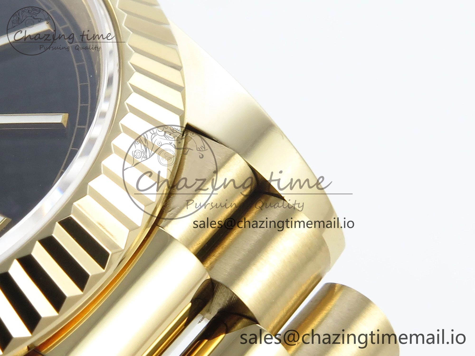 Day Date 40 YG 228238 Noob 1:1 Best Edition Black Textured Stick Dial on President Bracelet A2836 (Gain Weight) Fashionable 797