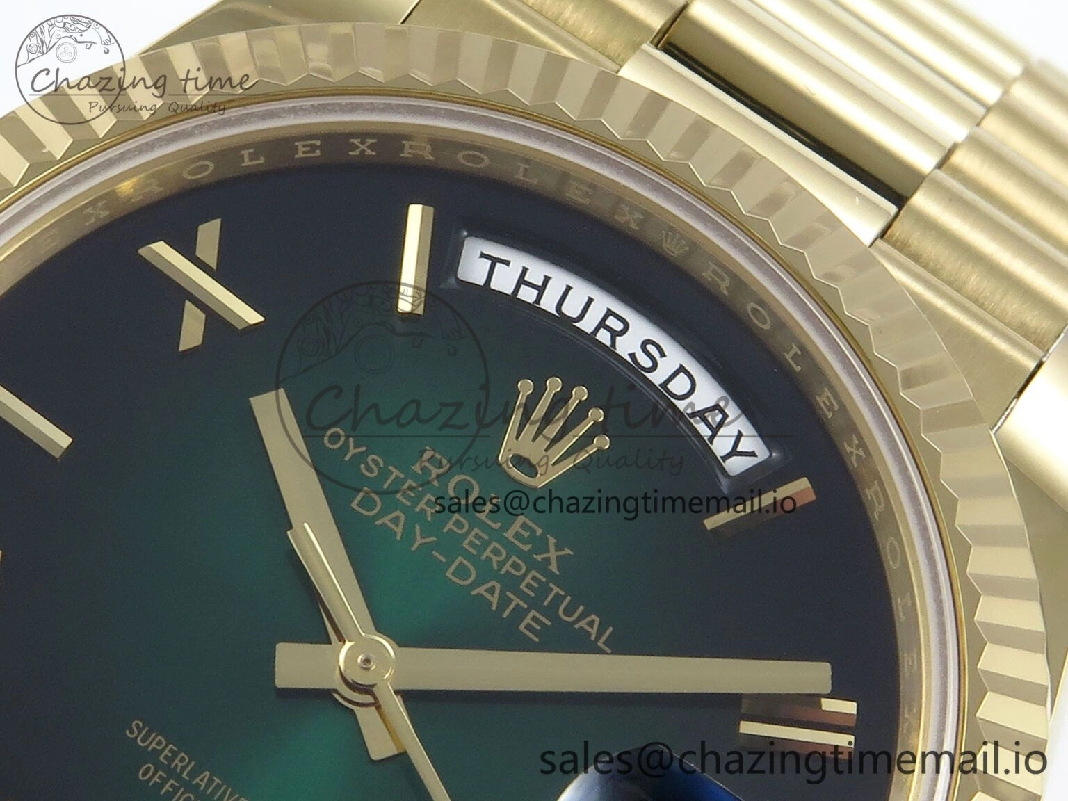 WellDesigned Day Date 40 YG 228238 Noob 1:1 Best Edition Green Ombre Roman Dial on President Bracelet A2836 (Gain Weight) 803