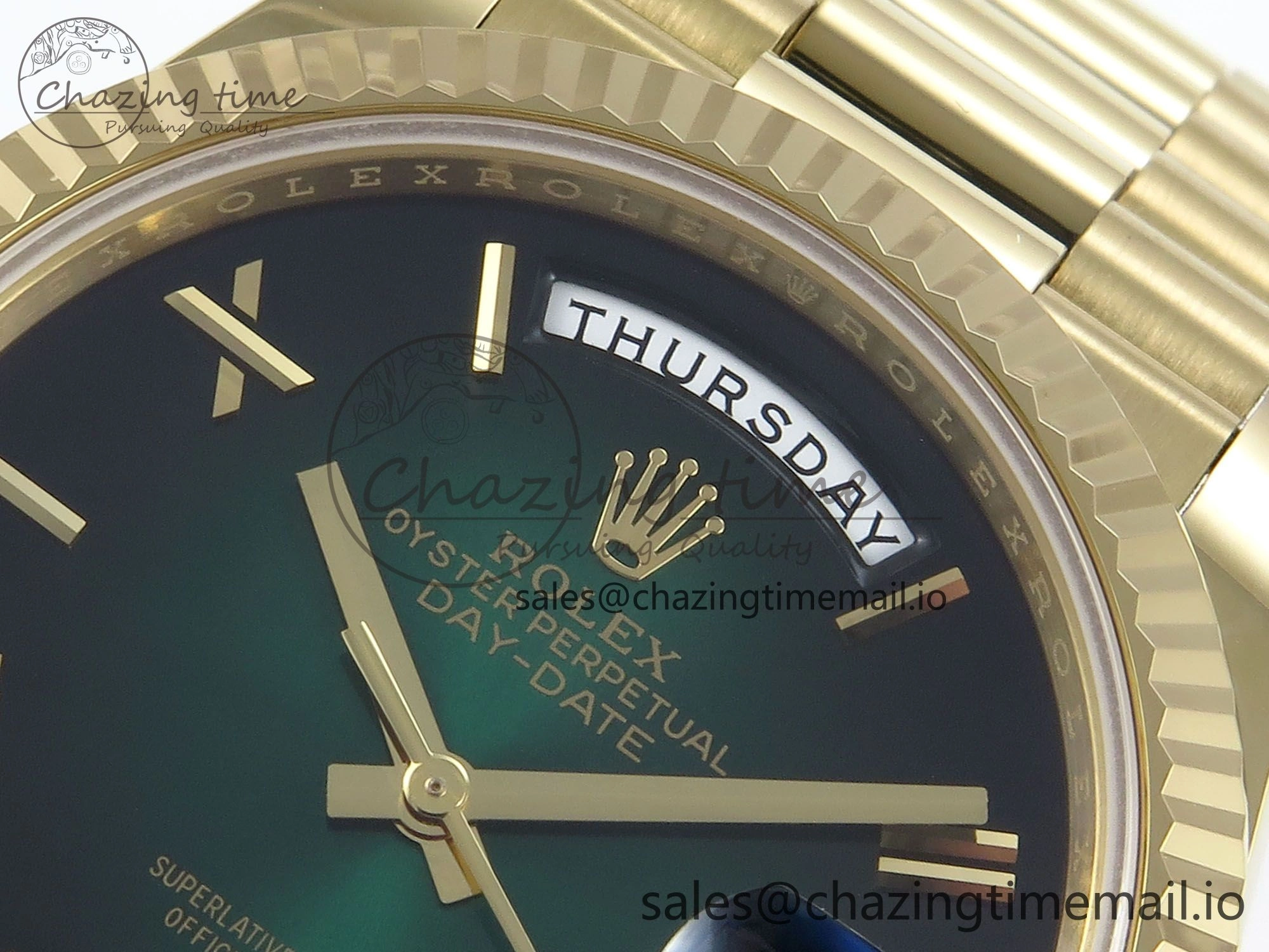 WellDesigned Day Date 40 YG 228238 Noob 1:1 Best Edition Green Ombre Roman Dial on President Bracelet A2836 (Gain Weight) 803