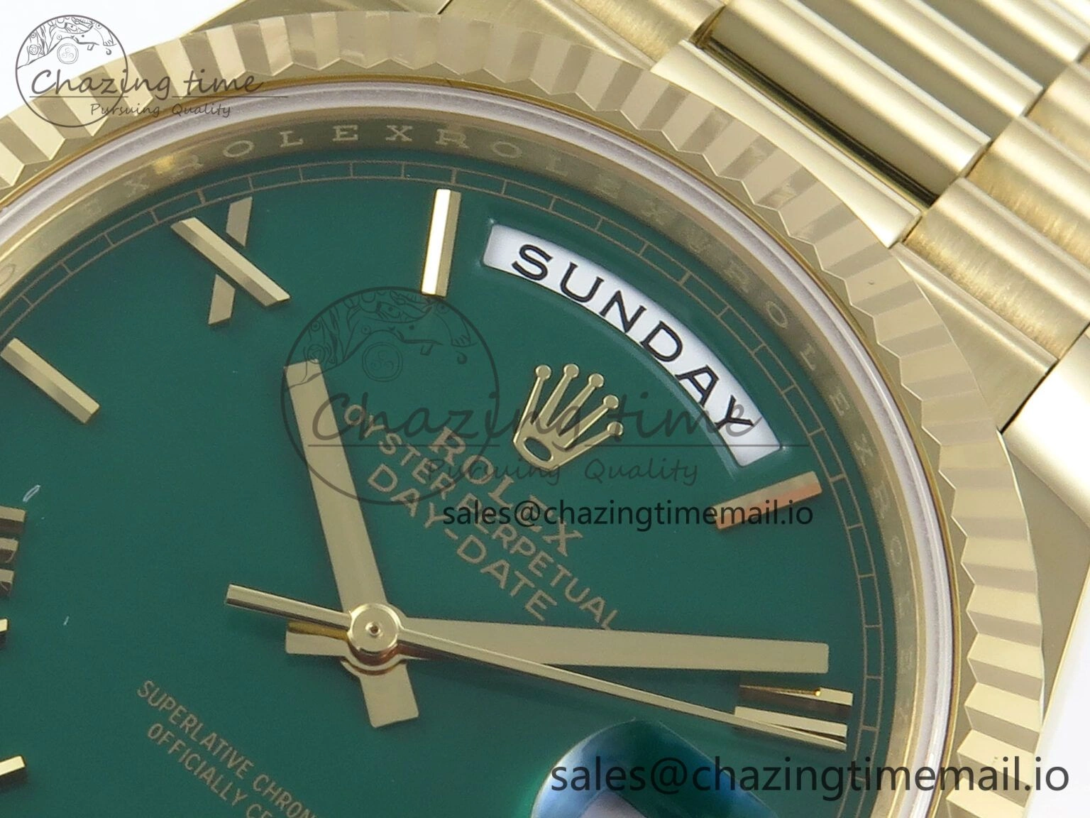 Day Date 40 YG 228238 Noob 1:1 Best Edition Green Roman Dial on President Bracelet A2836 (Gain Weight) Vibrant 796
