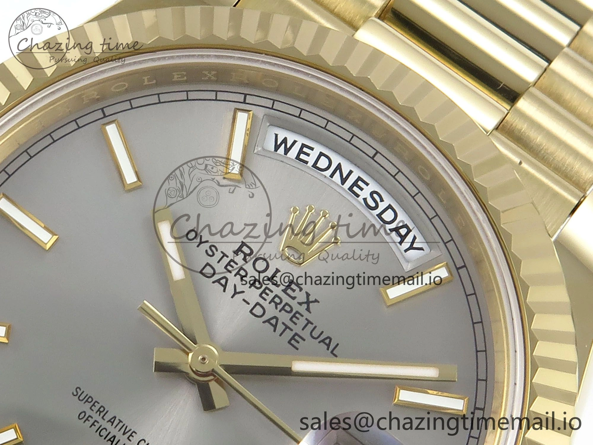 Day Date 40 YG 228238 Noob 1:1 Best Edition Silver Stick Dial on President Bracelet A2836 (Gain Weight) GoAnywhere 801