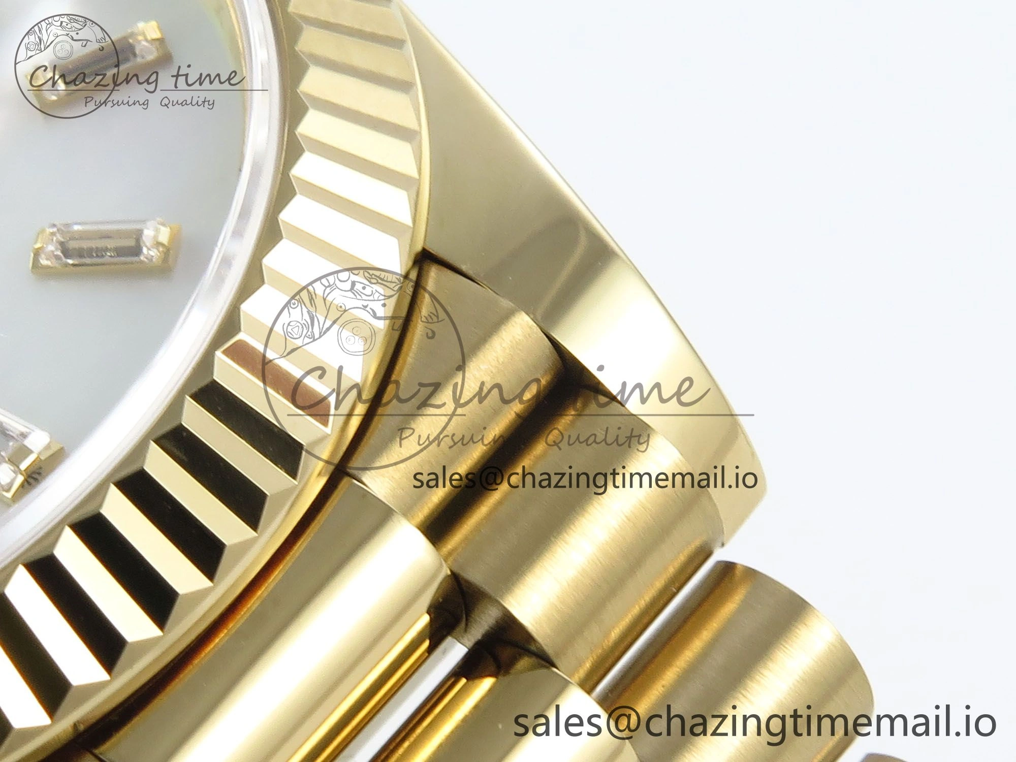 Day Date 40 YG 228238 Noob 1:1 Best Edition White MOP Crystal Dial on President Bracelet A2836 (Gain Weight) Elegant 804