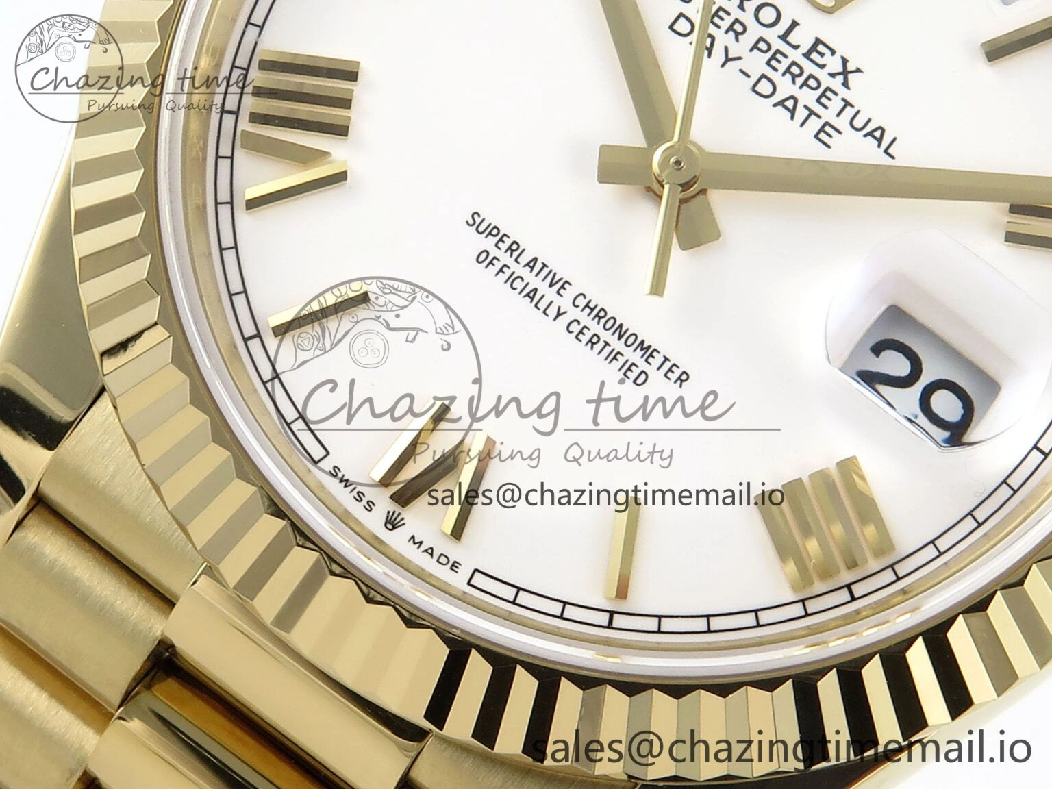 Day Date 40 YG 228238 Noob 1:1 Best Edition White Roman Dial on President Bracelet A2836 (Gain Weight) Bright 795