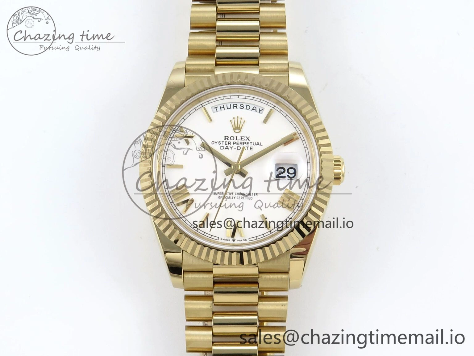 Day Date 40 YG 228238 Noob 1:1 Best Edition White Roman Dial on President Bracelet A2836 (Gain Weight) Bright 795
