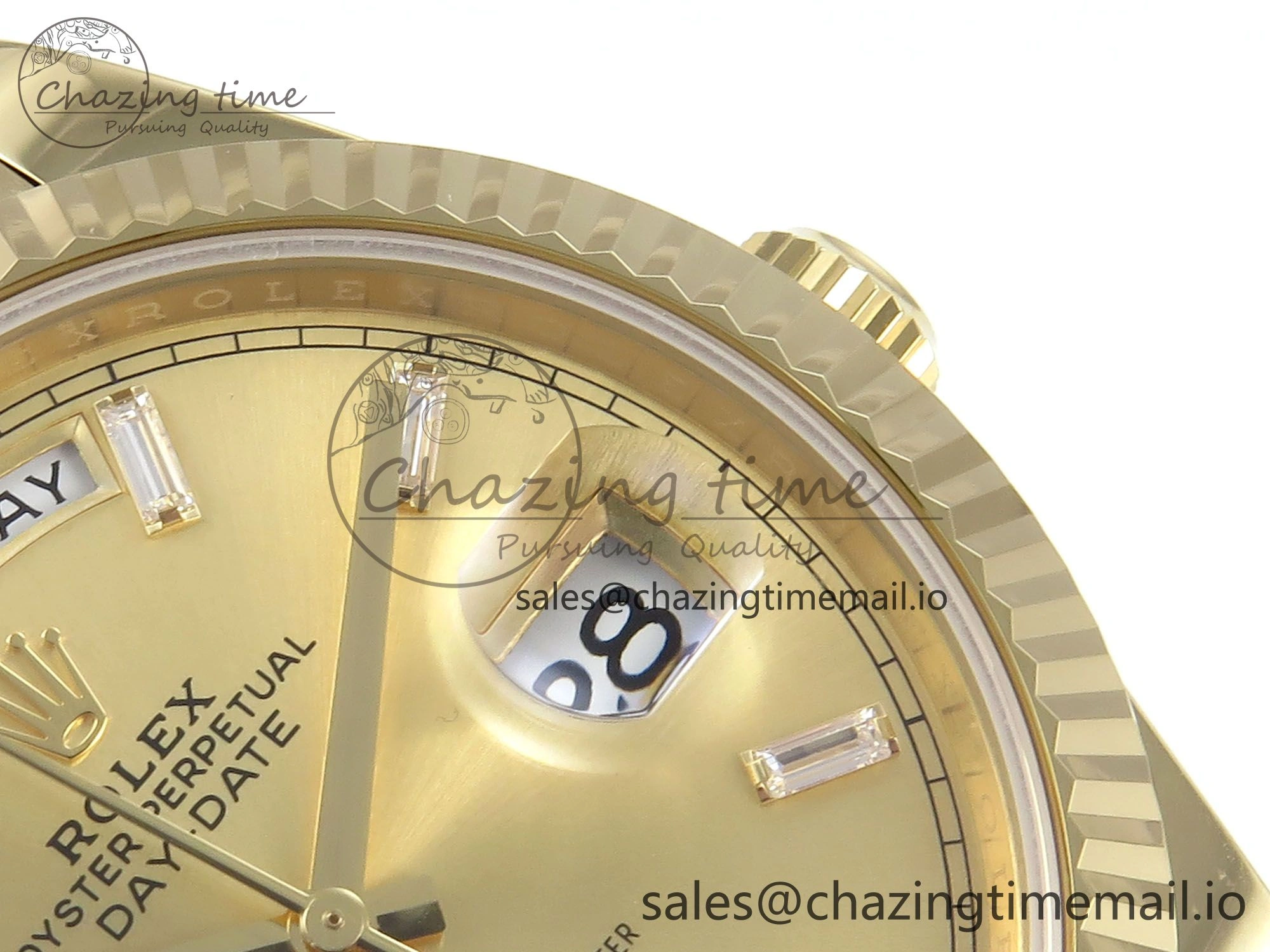 Day Date 40 YG 228238 Noob 1:1 Best Edition YG Crystal Dial on President Bracelet A2836 (Gain Weight) TravelReady 800