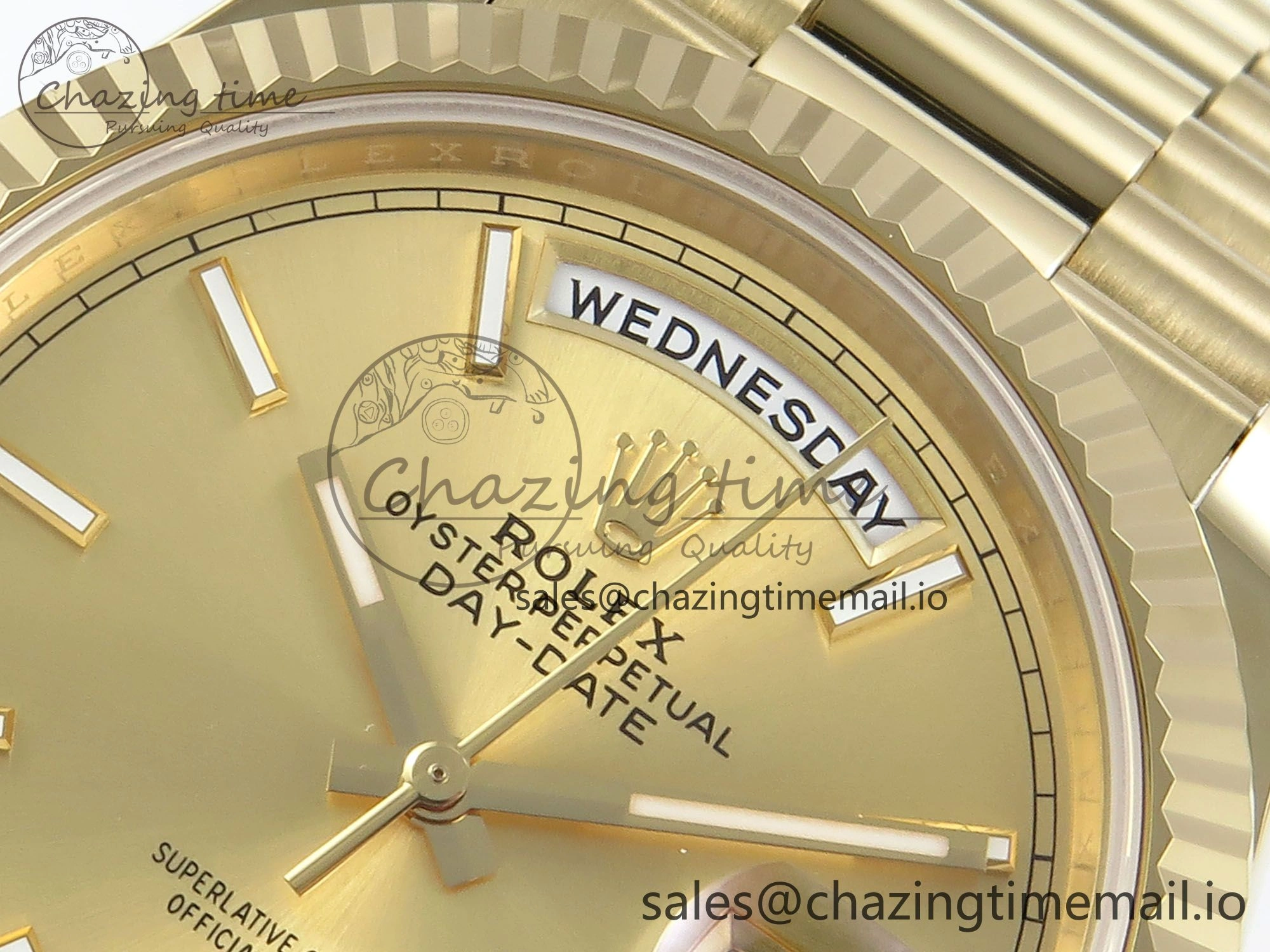 Sophisticated Day Date 40 YG 228238 Noob 1:1 Best Edition YG Stick Dial on President Bracelet A2836 (Gain Weight) 798