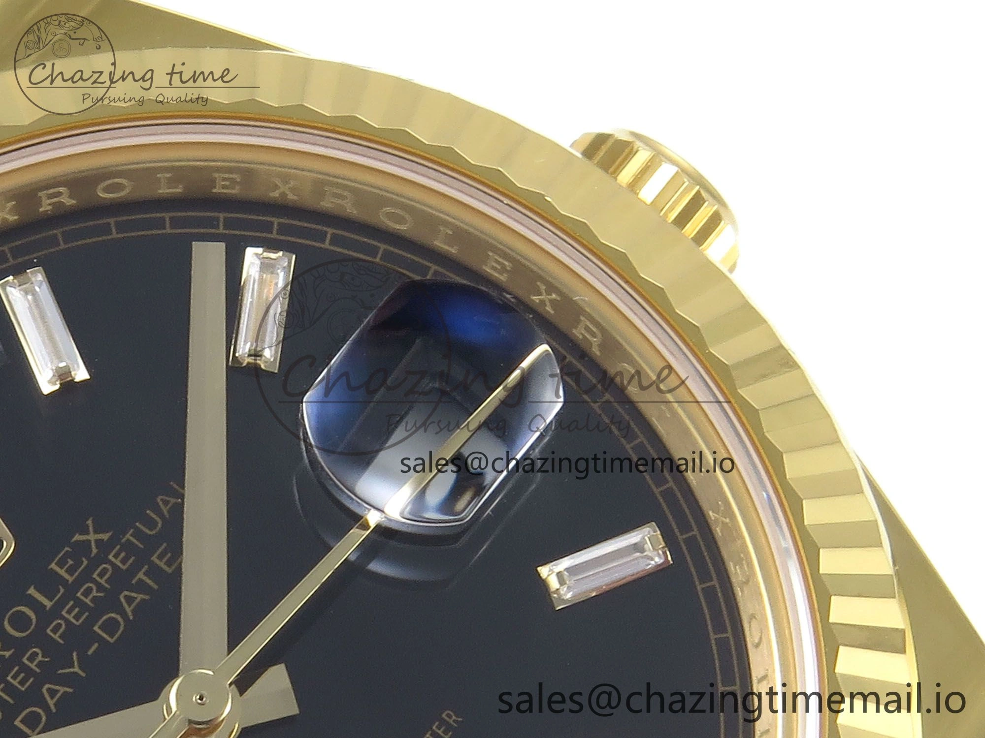Affordable Day Date 40 YG 228238 THBF 1:1 Best Edition Black Crystal Dial on President Bracelet VR3255 V3 (Gain Weight) 378
